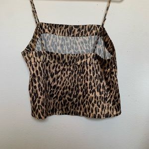 Urban outfitters animal print silk crop top